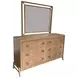 Aurora Latte Wood and Metal Mirror