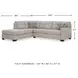 Mahoney Pebble 2 Piece LAF Chaise Sleeper Sectional