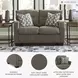 Mahoney Chocolate 53" Loveseat