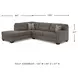 Mahoney Chocolate 2 Piece LAF Chaise Sectional