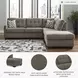 Mahoney Chocolate 2 Piece RAF Chaise Sectional