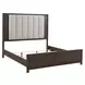 Urban Cut Caffe and Textured Gray King Upholstered Panel Bed