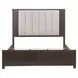 Urban Cut Caffe and Textured Gray King Upholstered Panel Bed