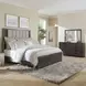 Urban Cut Caffe and Textured Gray King Upholstered Panel Bed