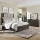 Urban Cut Caffe and Textured Gray King Upholstered Panel Bed