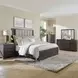 Urban Cut Caffe and Textured Gray King Upholstered Panel Bed