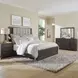 Urban Cut Caffe and Textured Gray King Upholstered Panel Bed