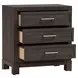 Urban Cut Caffe 3 Drawer Nightstand with USB Charging