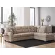 Olten Mocha 2 Piece Modular Sectional with RAF Chaise