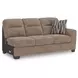 Olten Mocha 2 Piece Modular Sectional with LAF Chaise