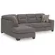Olten Graphite 2 Piece Modular Sectional with LAF Chaise