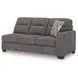 Olten Graphite 2 Piece Modular Sectional with LAF Chaise