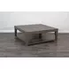 Velden Hollow Natural Square Coffee Table with Casters