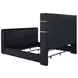 Tisdall Black King Upholstered Panel Bed with USB Charging and Hidden TV Mount