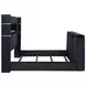 Tisdall Black King Upholstered Panel Bed with USB Charging and Hidden TV Mount