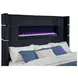 Tisdall Black King Upholstered Panel Bed with USB Charging and Hidden TV Mount