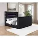 Tisdall Black California King Upholstered Panel Bed with USB Charging and Hidden TV Mount
