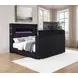 Tisdall Black California King Upholstered Panel Bed with USB Charging and Hidden TV Mount