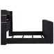 Tisdall Black California King Upholstered Panel Bed with USB Charging and Hidden TV Mount