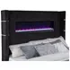 Tisdall Black California King Upholstered Panel Bed with USB Charging and Hidden TV Mount