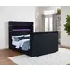 Tisdall Black Queen Upholstered Panel Bed with USB Charging and Hidden TV Mount