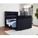 Tisdall Black Queen Upholstered Panel Bed with USB Charging and Hidden TV Mount