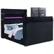 Tisdall Black Queen Upholstered Panel Bed with USB Charging and Hidden TV Mount