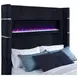 Tisdall Black Queen Upholstered Panel Bed with USB Charging and Hidden TV Mount