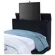 Tisdall Black Queen Upholstered Panel Bed with USB Charging and Hidden TV Mount