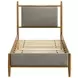 Mason Light Brown Twin Upholstered Platform Bed