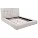 Dreux Cream California King Upholstered Platform Bed with Hidden Storage and LED