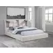 Dreux Cream Queen Upholstered Platform Bed with Hidden Storage and LED