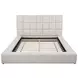 Dreux Cream Queen Upholstered Platform Bed with Hidden Storage and LED