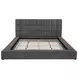 Dreux Gray King Upholstered Platform Bed with Hidden Storage and LED