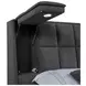 Dreux Gray King Upholstered Platform Bed with Hidden Storage and LED