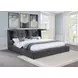 Dreux Gray Queen Upholstered Platform Bed with Hidden Storage and LED