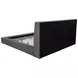Dreux Gray Queen Upholstered Platform Bed with Hidden Storage and LED