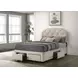 Marianna Cream Full Upholstered Platform Bed with Storage and Nailhead Trim
