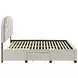 Marianna Cream Full Upholstered Platform Bed with Storage and Nailhead Trim