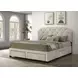 Marianna Cream King Upholstered Platform Bed with Storage and Nailhead Trim
