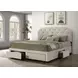 Marianna Cream King Upholstered Platform Bed with Storage and Nailhead Trim