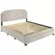 Marianna Cream King Upholstered Platform Bed with Storage and Nailhead Trim
