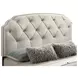 Marianna Cream King Upholstered Platform Bed with Storage and Nailhead Trim
