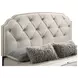 Marianna Cream Queen Upholstered Platform Bed with Storage and Nailhead Trim