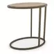 Elements Toffee Metal and Wood Top Chairside Table