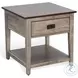 Hillside Hearth Gray Square End Table with Drawer