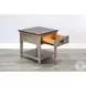 Hillside Hearth Gray Square End Table with Drawer