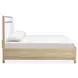 Meadowrise Sandstone Beige and White King Upholstered Panel Bed