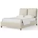Pure Maple Syrup and Sandstone Performance Fabric Queen Upholstered Panel Bed