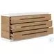 Portico Cuddle Natural and Sienna Queen Upholstered Panel Bedroom Set